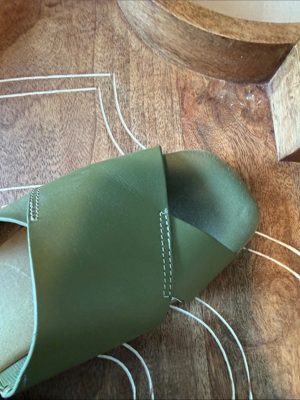 Kelsi Dagger Olive Green Cross-Band Slide Sandals